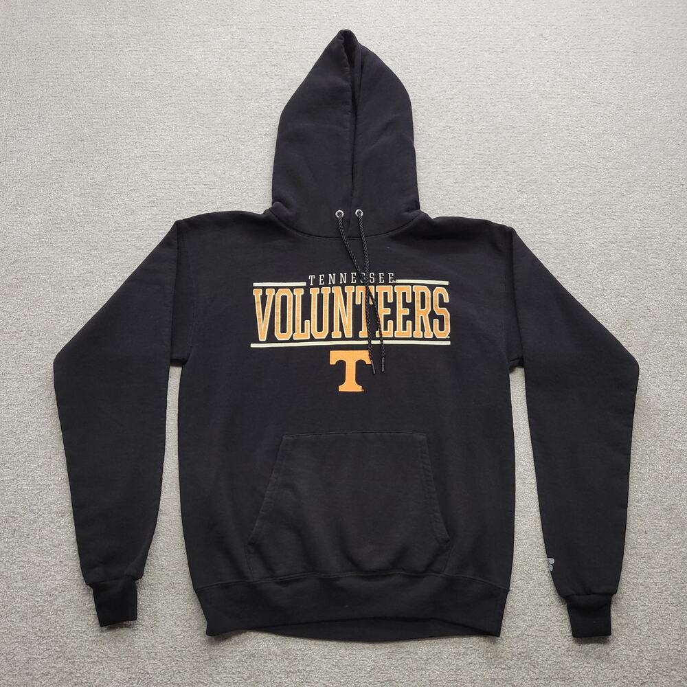 Russell Tennessee Volunteers Hoodie Mens S Black Orange NCAA College Sweatshirt